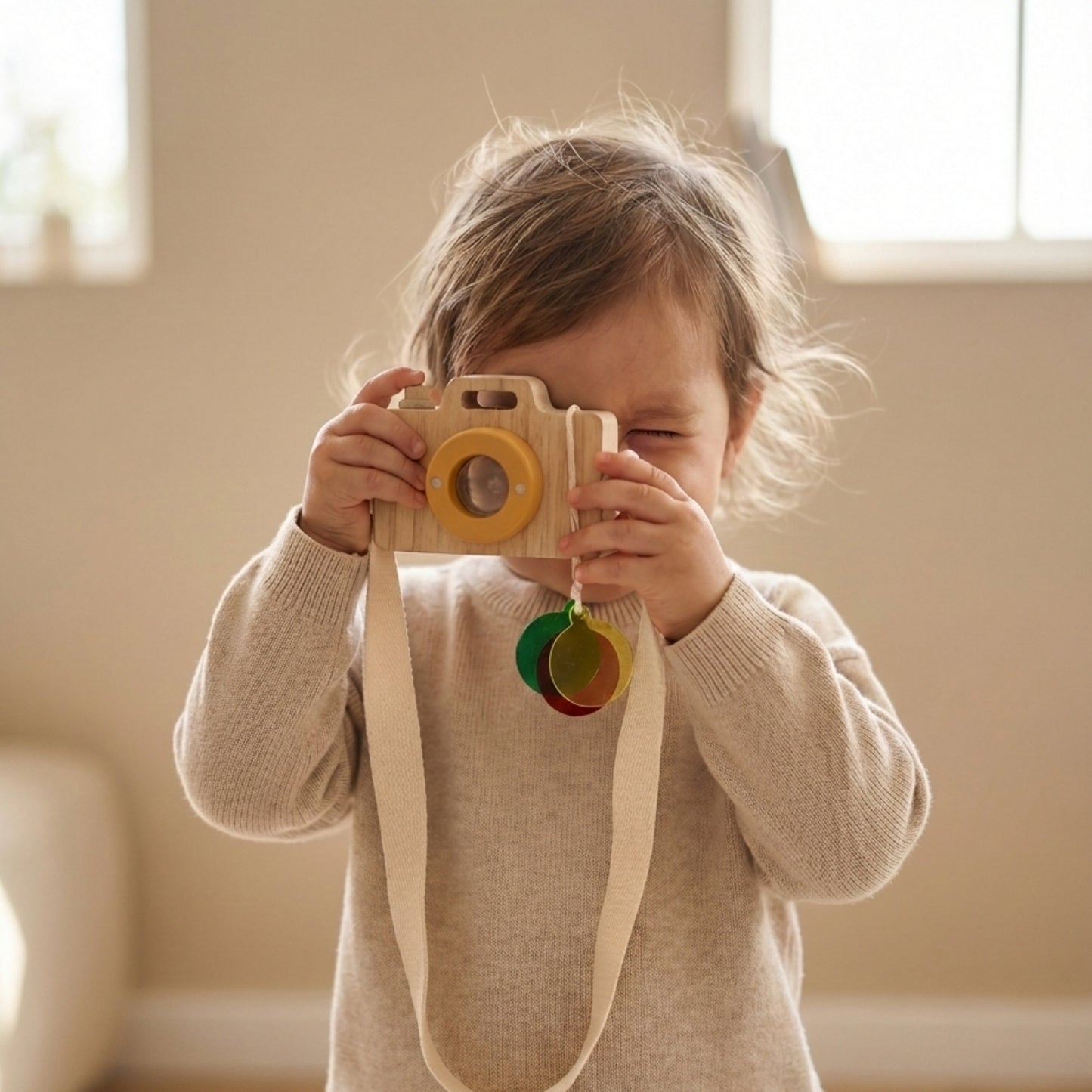 Macchina Fotografica Montessori in Legno – Gioco Educativo dai 18 Mesi