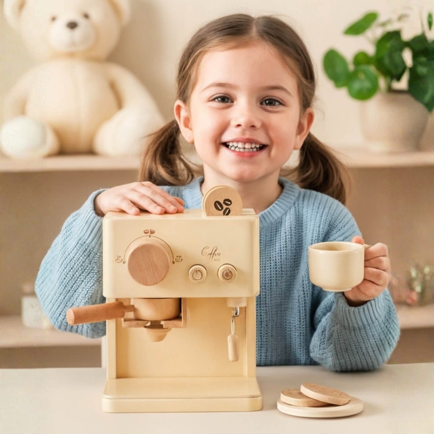 Macchina da Caffè in Legno per Bambini